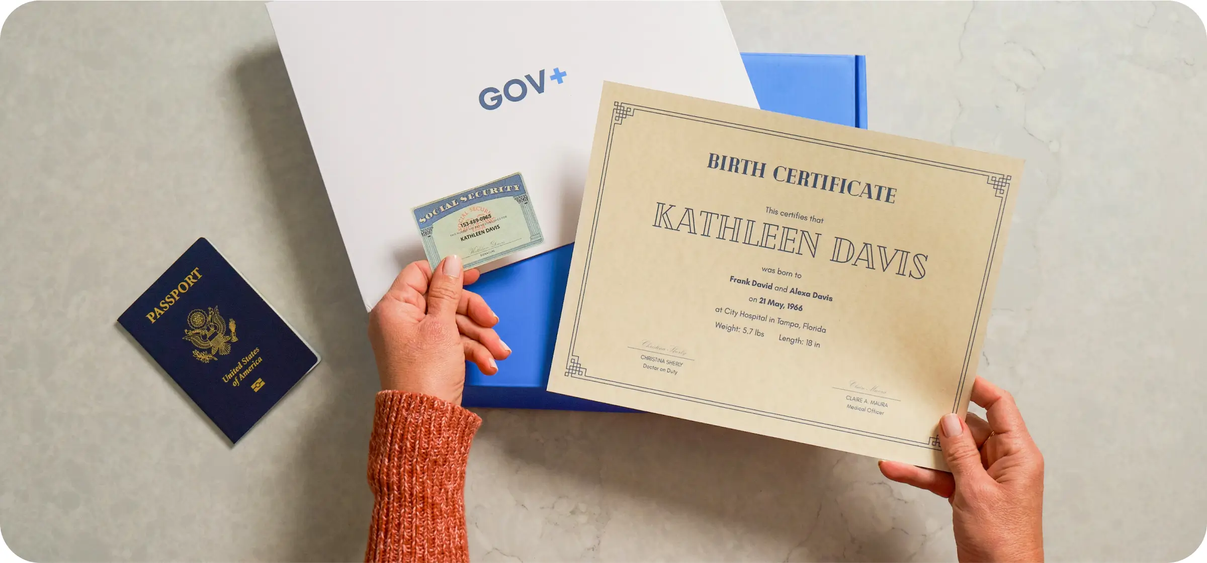Government documents, cards & certificates